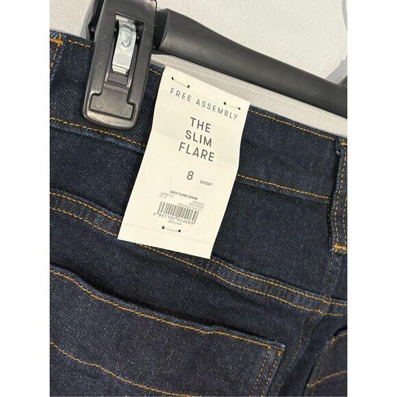 NWT Free Assembly dark denim Slim Flare jeans - 8 - Picture 5 of 9